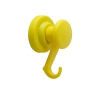 Yellow Rubber Coated Neodymium Magnet with Swivel Hook for Holding Rope, Wires and Clothing - 43mm dia (Pack of 10)