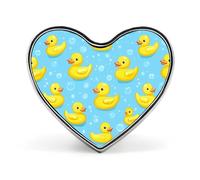 Yellow Rubber Duck And Bubbles Heart Metal Brooches Small 1" Badge Pin Decorative Lapel Pins Gift Clothing Hat Accessory