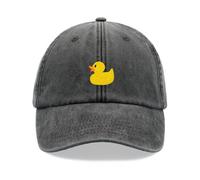 Yellow Rubber Duck Baseball Cap Vintage Washed Unisex Dad Hat Adjustable Black