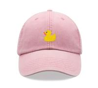 Yellow Rubber Duck Baseball Cap Vintage Washed Unisex Dad Hat Adjustable Pink
