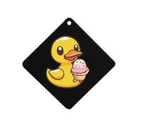 Yellow Rubber Duck Ice-cream 1Pcs Car Air Freshener Automotive Aromatherapy Tablets Hanging Scented Cards for Room Bathroom Rhombus