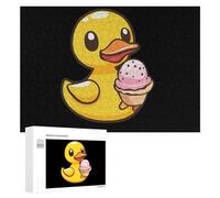 Yellow Rubber Duck Ice-cream Funny Jigsaw Puzzles Wooden Picture Puzzle for Adults Home Decors Gift
