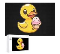 Yellow Rubber Duck Ice-cream Funny Jigsaw Puzzles Wooden Picture Puzzle for Adults Home Decors Gift