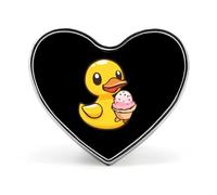 Yellow Rubber Duck Ice-cream Heart Shape Brooches Pins Lightweight Metal Lapel Pin Memorial Badges Jewelry Gift