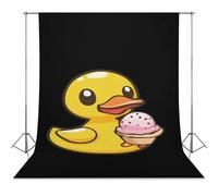 Yellow Rubber Duck Ice-cream Photo Studio Backgrounds Black Photography Backdrop for Portrait Video Shooting Live 56"x118"