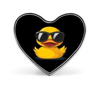 Yellow Rubber Duck in Glasses Unisex Novelty Brooches & Pins Heart Metal Lapel Badge for Clothing Shawl Hat