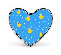 Yellow Rubber Duck Pattern Unisex Novelty Brooches & Pins Heart Metal Lapel Badge for Clothing Shawl Hat