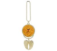 Yellow Rubber Duck Pendant with Metal Sunglasses Aesthetic Decor Auto Mirror Hanging Ornament Pendant Car Rear View Mirror Gold Style