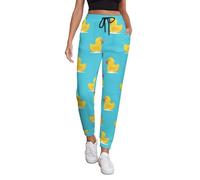 Yellow Rubber Duck Women's Joggers Sweatpants Athletic Yoga Pants with Pockets Leggings L