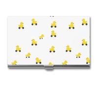 Yellow Rubber Ducks Car Business Card Wallet Credit Card Holder Metal Square Small Pocket Purse
