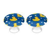 Yellow Rubber Ducks Cute Printed Drawer Handles 2 Pack 1.2" Round Stainless Steel Cabinet Knobs Pulls