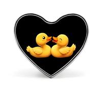 Yellow Rubber Ducks Heart Metal Brooches 1 Inch Decorative Badges Exquisite Decorations Pins for Clothing