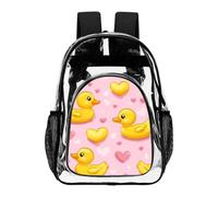 Yellow Rubber Ducks Love Hearts Clear Backpack Transparent Heavy Duty Bag