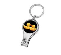 Yellow Rubber Ducks Nail Clipper Portable Fingernail Metal Nail Cutters with Bottle Opener Keychain for Men Women