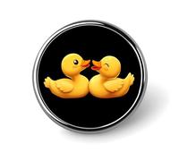 Yellow Rubber Ducks Round Metal Brooches 1 Inch Memorial Badges Exquisite Decorations Pins for Clothing