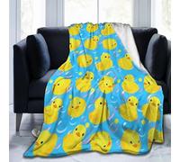 Yellow Rubber Ducks Throw Blanket Gifts Soft Warm Fleece Blankets for Bed Chair Car Sofa Couch Bedroom 50 X40 Inch