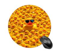 Yellow Rubber Ducky with Sunglasses Round Mouse Pad 7.8 Inch, Portable Gaming Mouse Mat with Non-Slip Rubber Base & Smooth Surface, Waterproof Mousepad for PC, Laptop, Computer, Office, Home
