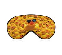 Yellow Rubber Ducky with Sunglasses Sleep Mask for Women Men, Soft Eye Mask with Adjustable Strap for Sleeping, Light Blocking Travel Blindfold for Nap Comfortable Eye Cover for Home Office
