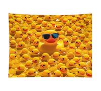 Yellow Rubber Ducky With Sunglasses Tapestry Wall Hanging - 60"x80" Aesthetic Tapestries Soft Polyester Wall Art Decor Large Tapestry for Bedroom Living Room Dorm Backdrop, Hanging Kit Included