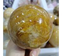 Yellow Rubber Flower Stone Ball Crystal Ornament Ornaments (Size : 300-350g)
