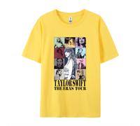 (Yellow, S) Taylor Swift T-Shirt, Loose Round Neck Short Sleeve Taylor Swift The Eras Tour