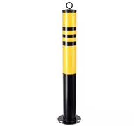Yellow Safety Bollard with Reflective Tape, Iron ing Barrier Post for Traffic Control, 75x13cm (29.5x5.1in) - Ideal for Warehouse & ing Lot Security