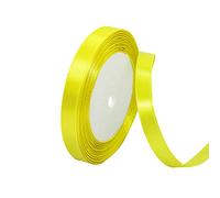 Yellow Satin Ribbon 10mm, 22M Solid Colors Fabric Orange Ribbon for Crafting, Gift Wrapping, Balloons, DIY Sewing Project, Hair Bows, Xmas, Valentine, Presents Bouquets Floral Wedding &Cake Decoration
