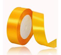 Yellow Satin Ribbon 25mm x 23 Metres, Solid Color Fabric Silk Ribbon for Crafting, Gift Wrapping, Wedding Bouquet, Flower Arrangement, Bows Making, Balloons, Cake Decoration, Sewing and Baby Shower