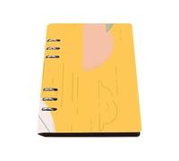 Yellow Seaside Sunset A5 Notebook, Pu Leather Notebooks A5, Lined Paper Aesthetic Notebook 180Pages/90Sheets, Jotter for Office, School Books for Dairy, University Stationery Women Man