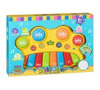 Yellow Sensory Musical Toy for Toddlers, Interactive Drum & Keyboard with Lights and Sounds to Boost Motor Skills, Creativity & Early Music Learning