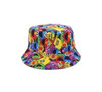 (Yellow) Sesame Street Fisherman Hat Bucket Cap Hip Hop Beach Hat Man Woman Double Sided