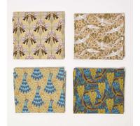 (Yellow) Set of 4 Art Deco Fat Quarters Fabric Bundles