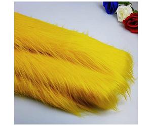 Yellow Shaggy Faux Fur Fabric by The Yard - 50 cm x 50 cm - Craft Furry Fabric for Sewing Apparel, Rugs, Pillows, and More - Faux Fluffy Fabric, Half Yard (Color : Yellow1)