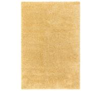 Yellow Shaggy Modern Plain Rug Easy To Clean Dining Room-80Cm X 150Cm