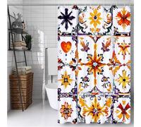 Yellow Shower Curtain 200 x 300 cm Bathroom Curtain with 12 Hooks, Outdoor Garden Curtains Waterproof, Quick-Drying, Washable, Weighted Hem, BathCurtain for Spring Bathroom Decor Morocco -ly627