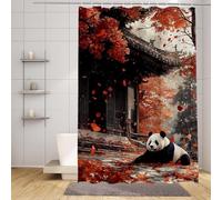 Yellow Shower Curtain Panda Shower Curtains for Bathroom HD Printing Waterproof Bathroom Curtains with 12 Hooks, Polyester Bath Curtain Machine Washable Fabric for Bath Tub 150 x 200 cm -zpg25073UF