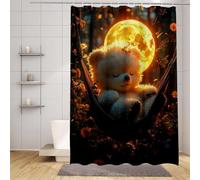 Yellow Shower Curtain Polar Bear Shower Curtains for Bathroom HD Printing Waterproof Bathroom Curtains with 12 Hooks, Polyester Bath Curtain Machine Washable Fabric for Bath Tub 90x200cm -zpg25073TO