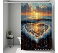 Yellow Shower Curtain, Shower Curtains Ocean Bathroom Curtains with 12 Hooks, HD Printing Waterproof Bath Curtain Quick-Drying Washable for Wet Room, Bathroom Decor, Gifts 180 * 240cm -ly250728A