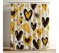 Yellow Shower Curtain Waterproof Garden Shower Curtain with Hooks, 3D HD Polyester Waterproof Decoration with 12 Hooks Durable and Washable, Love Large Bathroom Curtains 160cm x 200cm for Tub Wy-125