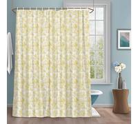 Yellow Shower Curtain with 12 Hooks Cycling Pattern Waterproof Fabric Shower Curtains Sets for Bathroom Bath Decorations, Machine Washable, 48"x72"