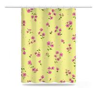 Yellow Shower Curtains for Bathroom 120x200cm, Long Waterproof Bath Curtain, Extra Large Polyester Fabric Window Drapes with 12 Hooks, Weighted Hem Showering Panel, Simple Curtains 48x80inch, Model236