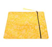 Yellow Silk Book Cloth Wrap Pouch for Buddhist Scriptures Storage