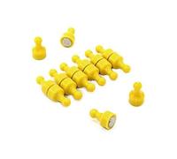 Yellow Skittle Magnet for Fridge, Office, Whiteboard, Noticeboard, Filing Cabinet -12mm dia x 21mm tall - Pack of 12