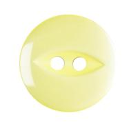 Yellow Small Cardigan Buttons, 14 mm Fish Eye, Pack of 10 - Two-Hole Plastic Buttons for Children's Clothes, Baby Dresses & Light Knits - Giddy Square