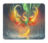 Yellow Small Mouse Mat 240x200x3mm, Gaming Mouse Pad with Non-Slip Rubber Base, Desk Mat with Stitched Edge, Waterproof Wear-Resistant, Mousepad for Gaming Accessories, Gifts for Men, Phoenix A-1457