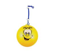 YELLOW Smelly Fruits Smiley Face Ball 23cm - Uninflated With Hook & Spiral Keyring (1 Supplied)