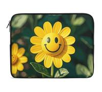 Yellow Smiley Flower Laptop Sleeve Case 15inch, Shockproof Protective Case, 10-17 Inch Computer Sleeve, Water Resistant Laptop Briefcase for Men Women Compatible with MacBook Air/Notebook/Tablet