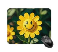 Yellow Smiley Flower Square Mouse Pad Portable Computer Mousepad with Non-Slip Rubber Base 20 * 25cm Ultra-Thin Gaming Mouse Mat for Computer Laptop Office Desk Accessories