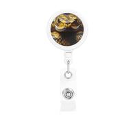 Yellow Snake Badge Reel Retractable Name Badge Holders Funny Nurse Badge Clip with Keychain Lightweight Plastic ID Card Holders for Men Women Gifts
