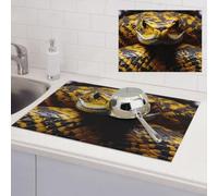 Yellow Snake Dish Drying Mat for Kitchen Counter Super Absorbent Microfiber Drainer Mats Large Size Dish Drying Pad Quick Drying Dish Rack Pad 18"x 24"